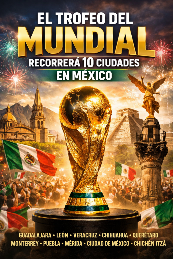 El Trofeo del Mundial 2026 recorrerá 10 ciudades en México: fechas confirmadas y sedes oficiales