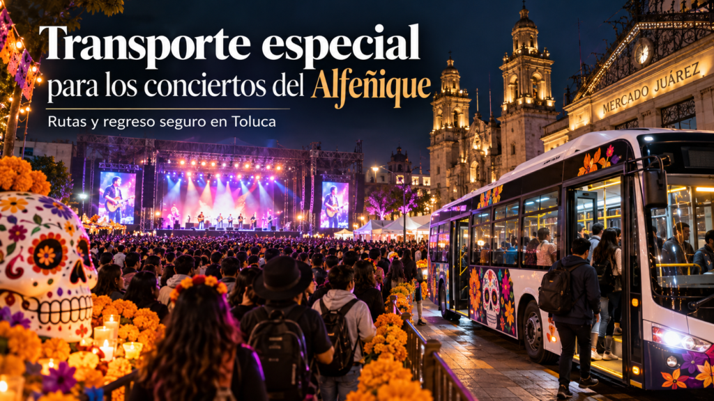 Alfeñique 2026: habrá transporte especial para los conciertos gratuitos en Toluca; conoce las rutas